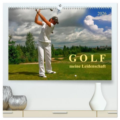 Golf - meine Leidenschaft (hochwertiger Premium Wandkalender 2026 DIN A2 quer), Kunstdruck in Hochglanz
