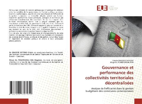 Gouvernance et performance des collectivités territoriales décentralisées