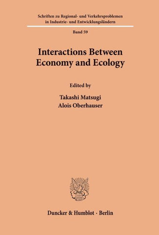 Interactions Between Economy and Ecology.