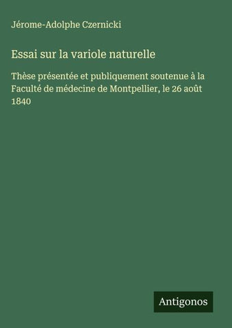 Essai sur la variole naturelle