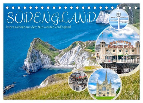 Südengland - Impressionen aus dem Südwesten von England (Tischkalender 2026 DIN A5 quer), CALVENDO Monatskalender