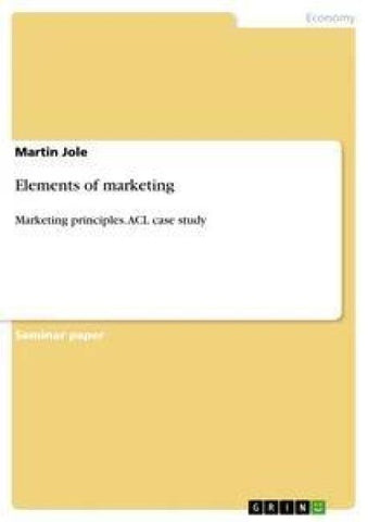 Elements of marketing