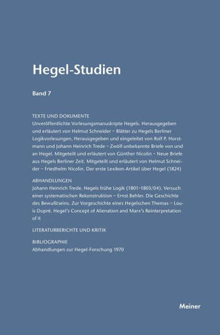 Hegel-Studien Band 7