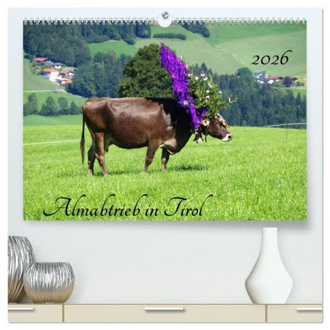 Almabtrieb in Tirol (hochwertiger Premium Wandkalender 2026 DIN A2 quer), Kunstdruck in Hochglanz