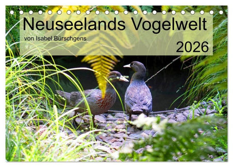 Neuseelands Vogelwelt (Tischkalender 2026 DIN A5 quer), CALVENDO Monatskalender