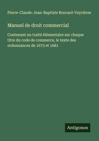 Manuel de droit commercial