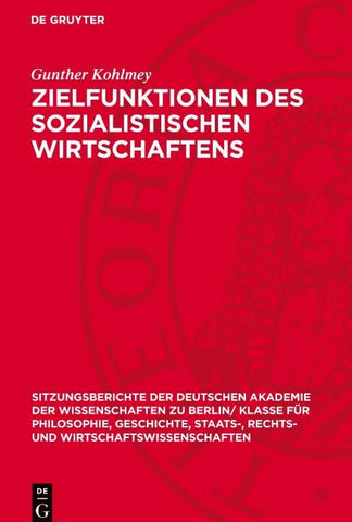 Zielfunktionen des sozialistischen Wirtschaftens