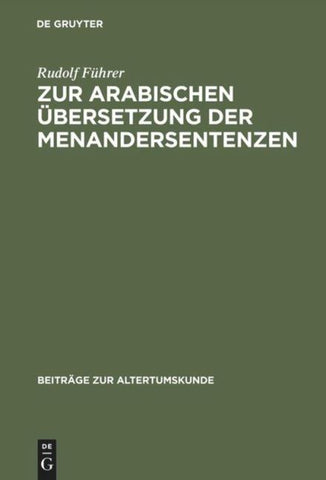 Zur arabischen Übersetzung der Menandersentenzen