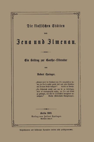 Die klassischen Stätten von Jena und Jlmenau