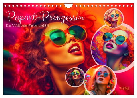 Popart Prinzessin (Wandkalender 2026 DIN A4 quer), CALVENDO Monatskalender