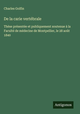 De la carie vertébrale