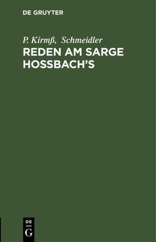 Reden am Sarge Hoßbach’s