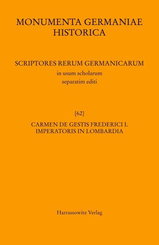 Carmen de gestis Frederici I. imperatoris in Lombardia