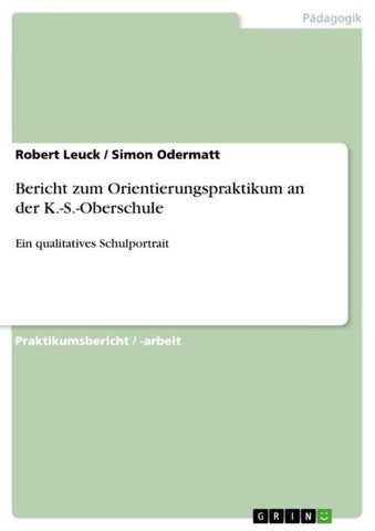 Bericht zum Orientierungspraktikum an der K.-S.-Oberschule