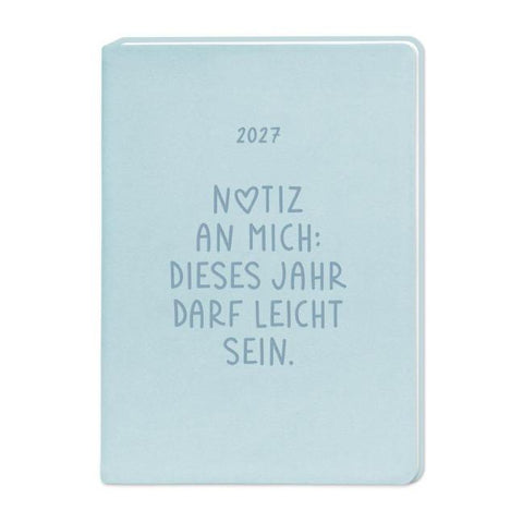Terminplaner Lederlook 2027 Hellblau