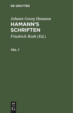 Hamann’s Schriften. Teil 7