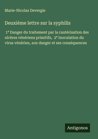 Deuxième lettre sur la syphilis