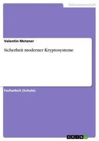 Sicherheit moderner Kryptosysteme
