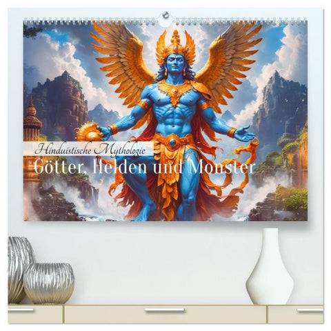 Hinduistische Mythologie - Götter, Helden und Monster (hochwertiger Premium Wandkalender 2026 DIN A2 quer), Kunstdruck in Hochglanz