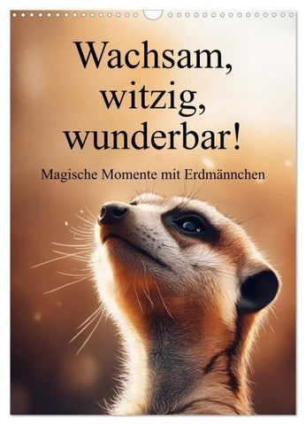 Wachsam, witzig, wunderbar! - Magische Momente mit Erdmännchen (Wandkalender 2026 DIN A3 hoch), CALVENDO Monatskalender