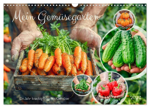 Mein Gemüsegarten - Ein Jahr knackig frisches Gemüse (Wandkalender 2026 DIN A3 quer), CALVENDO Monatskalender