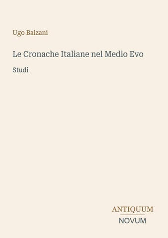 Le Cronache Italiane nel Medio Evo