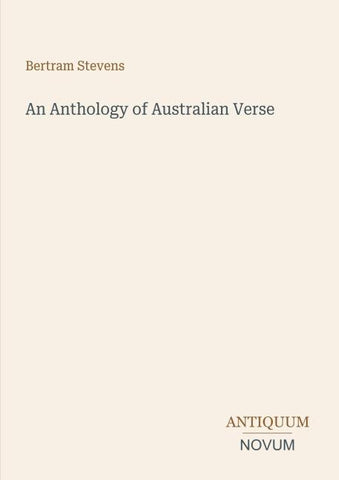 An Anthology of Australian Verse