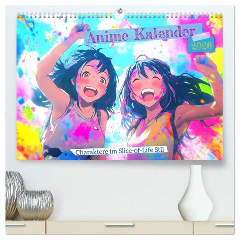Anime Kalender – Charaktere im Slice-of-Life Stil (hochwertiger Premium Wandkalender 2026 DIN A2 quer), Kunstdruck in Hochglanz