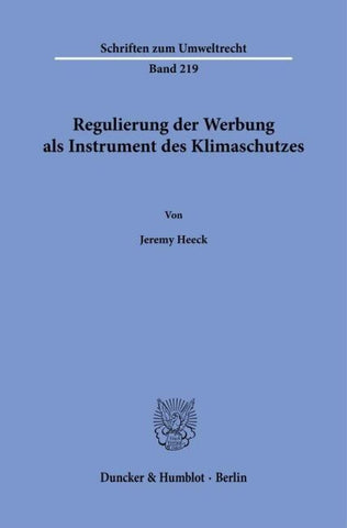 Regulierung der Werbung als Instrument des Klimaschutzes
