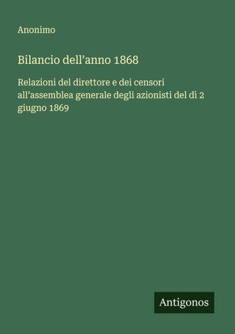 Bilancio dell'anno 1868