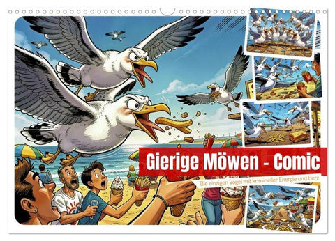 Gierige Möwen - Comic (Wandkalender 2027 DIN A3 quer), CALVENDO Monatskalender