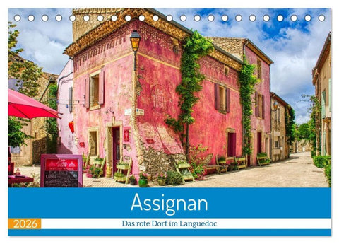 Assignan - Das rote Dorf im Languedoc (Tischkalender 2026 DIN A5 quer), CALVENDO Monatskalender