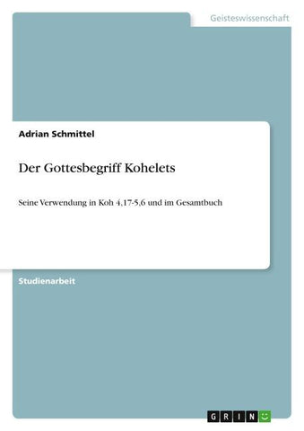Der Gottesbegriff Kohelets