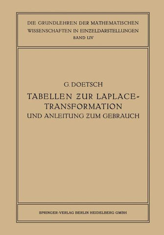 Tabellen zur Laplace-Transformation und Anleitung zum Gebrauch