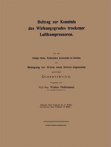 Beitrag zur Kenntnis des Wirkungsgrades trockener Luftkompressoren