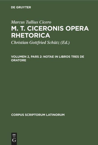 Notae in libros tres De Oratore
