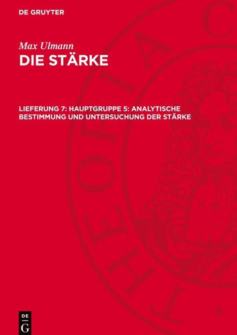 Hauptgruppe 5: Analytische Bestimmung und Untersuchung der Stärke