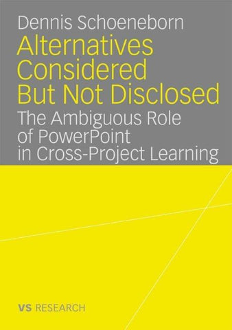 Alternatives Considered But Not Disclosed