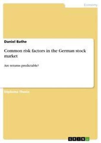 Common risk factors in the German stock market