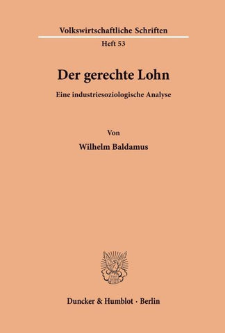 Der gerechte Lohn.