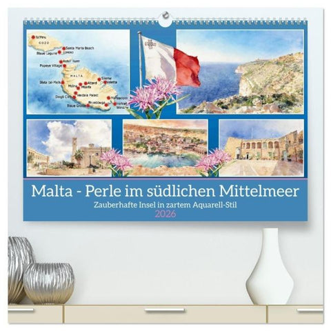 Malta - Perle im südlichen Mittelmeer (hochwertiger Premium Wandkalender 2026 DIN A2 quer), Kunstdruck in Hochglanz