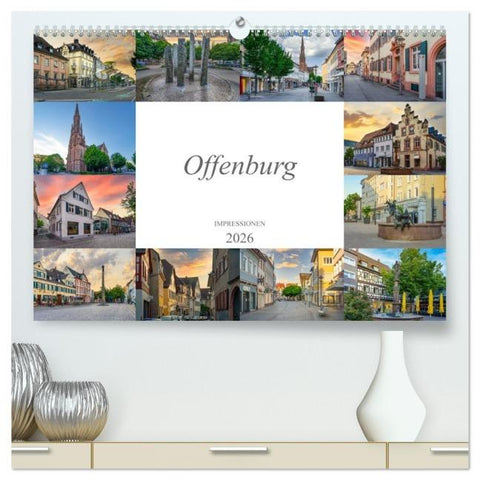 Offenburg Impressionen (hochwertiger Premium Wandkalender 2026 DIN A2 quer), Kunstdruck in Hochglanz