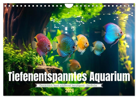 Tiefenentspanntes Aquarium (Wandkalender 2026 DIN A4 quer), CALVENDO Monatskalender
