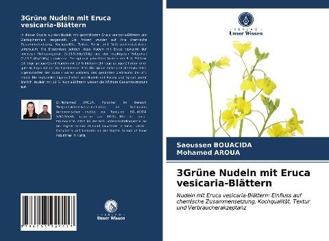 3Grüne Nudeln mit Eruca vesicaria-Blättern