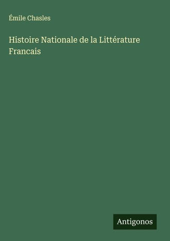 Histoire Nationale de la Littérature Francais