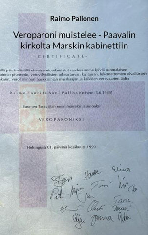 Veroparoni muistelee