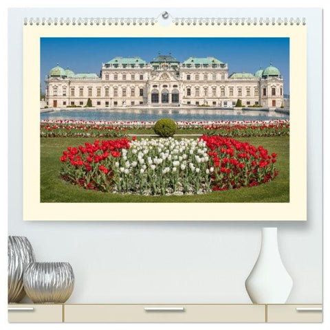 An der schönen blauen Donau - Ein Spaziergang in Wien (hochwertiger Premium Wandkalender 2026 DIN A2 quer), Kunstdruck in Hochglanz