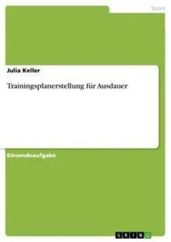 Trainingsplanerstellung für Ausdauer