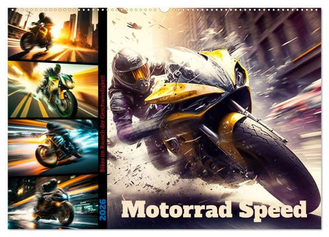 Motorrad Speed (Wandkalender 2026 DIN A2 quer), CALVENDO Monatskalender