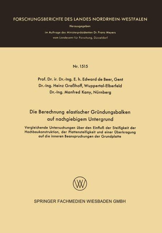 Die Berechnung elastischer Gründungsbalken auf nachgiebigem Untergrund